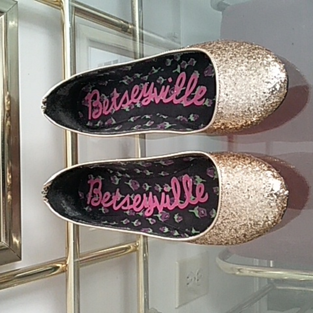 Betsey Johnson Gold Shoes